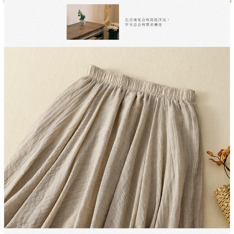 Double-layer Skirt Elastic Waist A-line Skirt Big Swing Skirt Woman