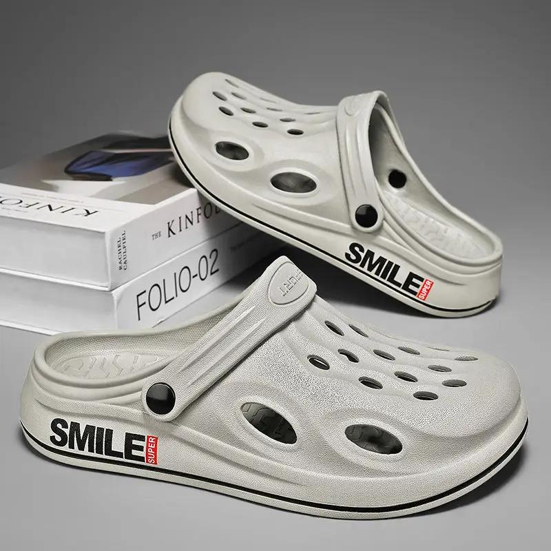 Outdoor Slippers For Men Slip-resistant Beach Sandals Man Comfortable Cheap Korean Style Casual 2024 Style Elegant Eva Shoes