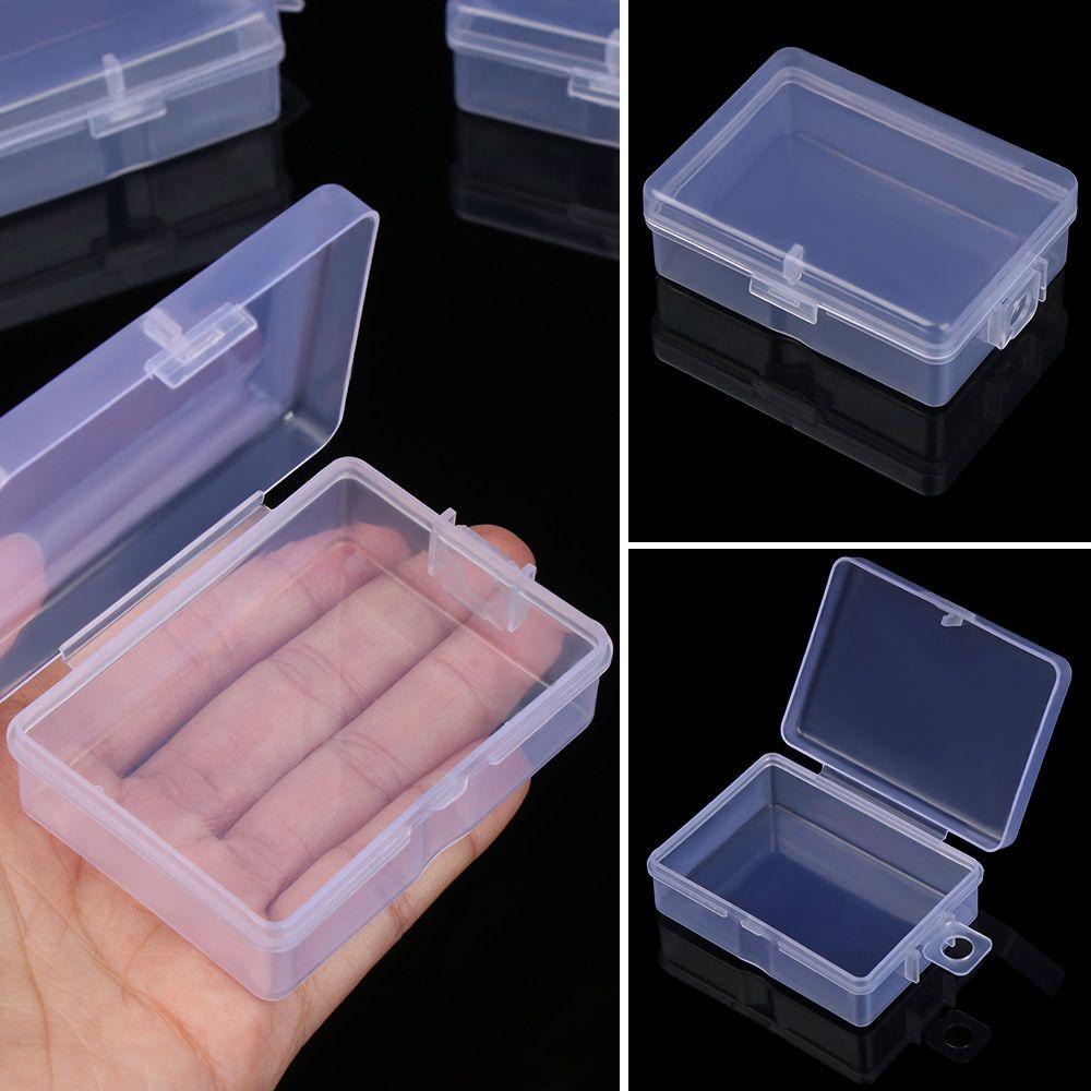 10Pcs Rings Rectangle Plastic Transparent Mini Boxes Container Storage Case Packaging Box