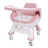 Baby Dinning Chair with Wheels Backrest Sound Cushion Spine Protection Toddler Floor Feeding Chair