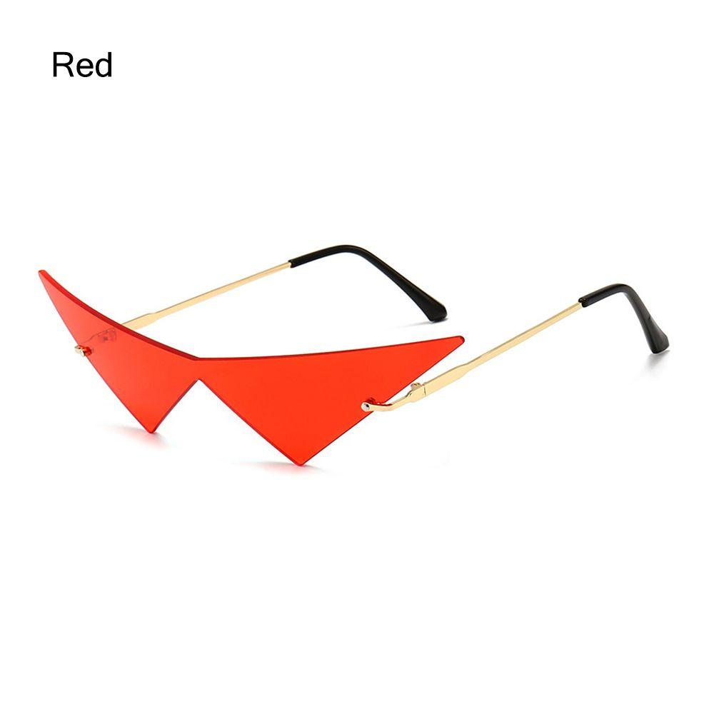 Fashion UV400 Ocean Lens Rimless Oversized Eyewear Women Triangle Sunglasses Sun Glasses Sunglasses