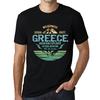 Men’s Vintage Tee Shirt Graphic T Shirt Mountain Explorer Greece Deep Black