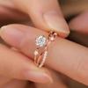 Huitan Trendy Women Rings New Wedding Accessories Dazzling Cubic Zirconia Temperament Elegant Female Engagement Jewelry
