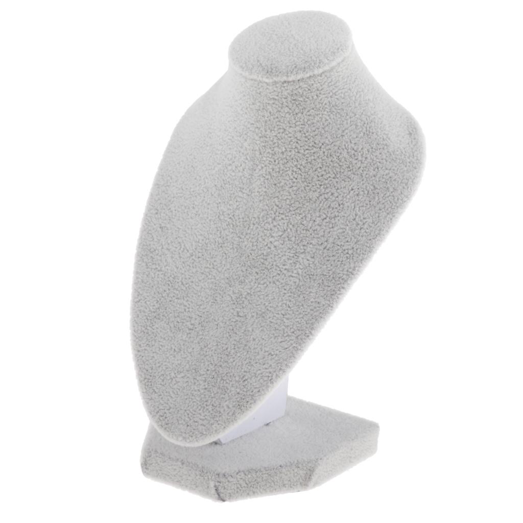 Velvet Necklace Bust Display Stands Pendant Chain Jewelry Rack Black