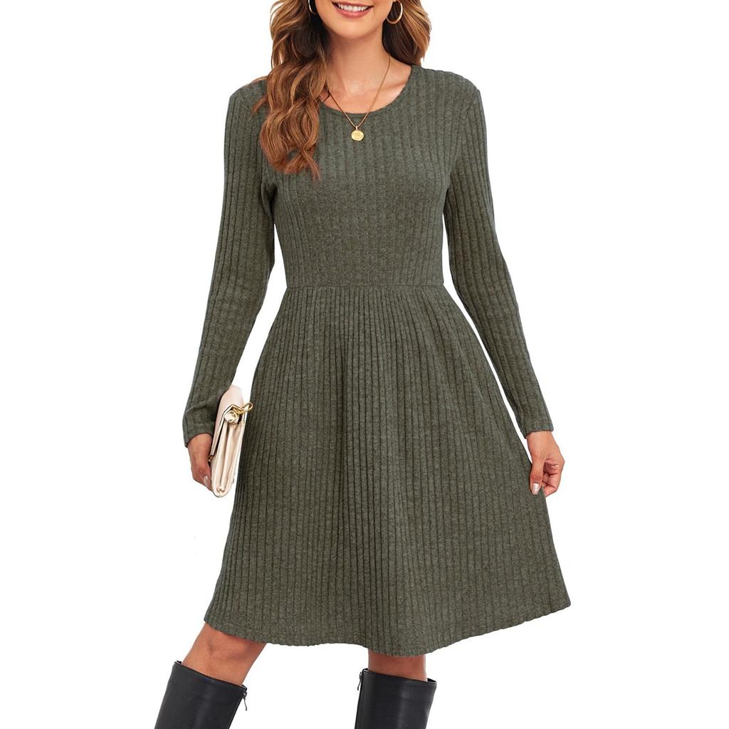 Women's Casual Long-sleeved Loose Solid-color Dress