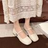 Temperament Single Shoes Women's 2025 New Spring and Autumn Mary Jane Shoes Mid-heel with Square Head Small Leather Shoes