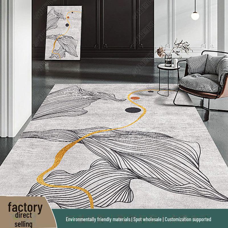 Nordic Living Room Carpet: Modern Simple Luxury Floor Mat for Bedroom & Coffee Table, Washable.