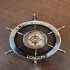 15.24 Cm Limited Edition Royal Navy Engraved Brass Compass with Ship Wheel Design Nautical Navigation Collectible
