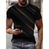 New Casual and Versatile High-quality Men's 3D Printed Line Short Sleeved T-shirt