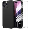 Case + 2 Tempered Glasses for iPhone 16 Pro, Ultra Slim Shockproof Anti-Scratch Protection Black