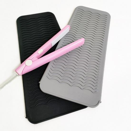 Yousheng Silicone Heat Resistant Mat Hair Straightener Flat Iron Curling Iron Tool Wavy Design Anti-slip Curling Iron Heat Insulation Cover