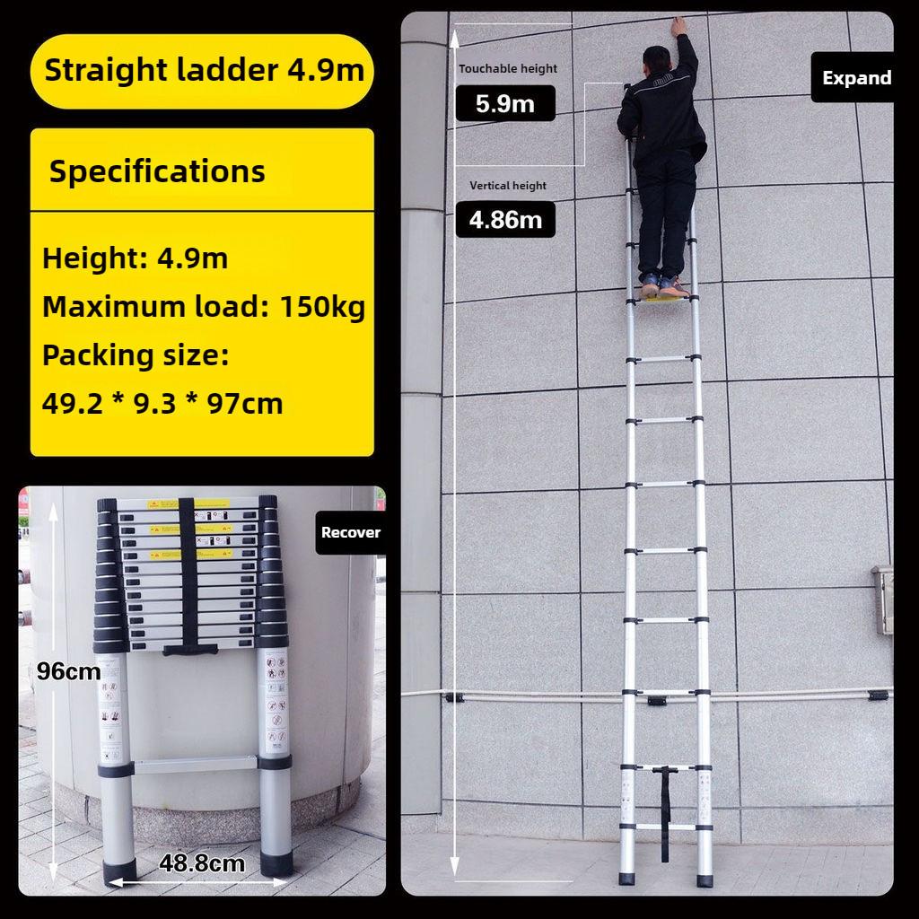 Aluminum Alloy Telescopic Ladder Portable Engineering Ladder Household Single Side Expansion Ladder