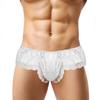Men's Sissy Frilly Ruffled Lace Trim Crossdress Underwear G-String Thongs Briefs Panties