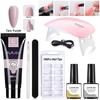 7Pcs/Set 15ml Nail Extension Set Poly UV Gel Set UV Gel Builder Kit Semi Permanent Nail Gel For Extension Nail Builder