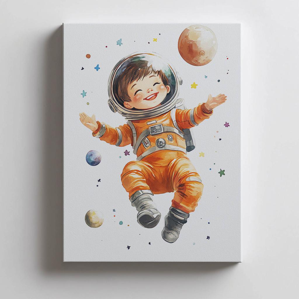 Plakat Mały Kosmonauta Plakat Mały Kosmonauta, 70X100 Cm, Bez Ramy, Płótno Premium Na Blejtramie
