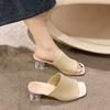 Fashion Women Slippers  Closed Toe Comfort Slippers Women Fashion Fly Weave Outdoor Sandals Women Medium Heel Slippers 2024