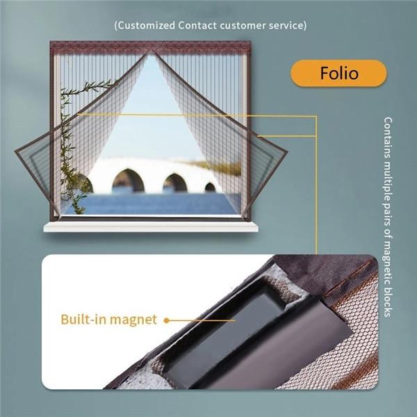 Folio Magnetic Window Screen Mesh Indoor Anti-Mosquito Curtain Tulle Summer Invisible Removable Washable Screen Net