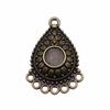 4pcs Water Drop Earring Connector Jewelry Components Accessories Antique Bronze Color Zinc Alloy 36X26mm