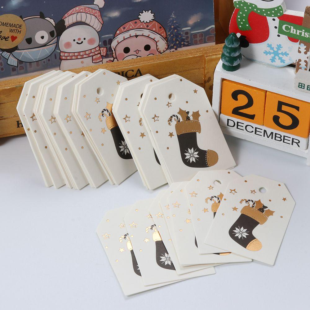 50PCS DIY Wrapping Supplies Xmas Decoration Hang Tags Christmas Labels Gift Wrapping Kraft Tag