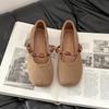 Beaded Flat Bottom Shallow Mouth Single Shoes Women's 2025 New Autumn Gentle Matching Skirt National Style Mary Jane Shoes Doudou Shoes