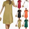 Women's Fashion Round Neck Casual Loose Short Sleeve Dresses
