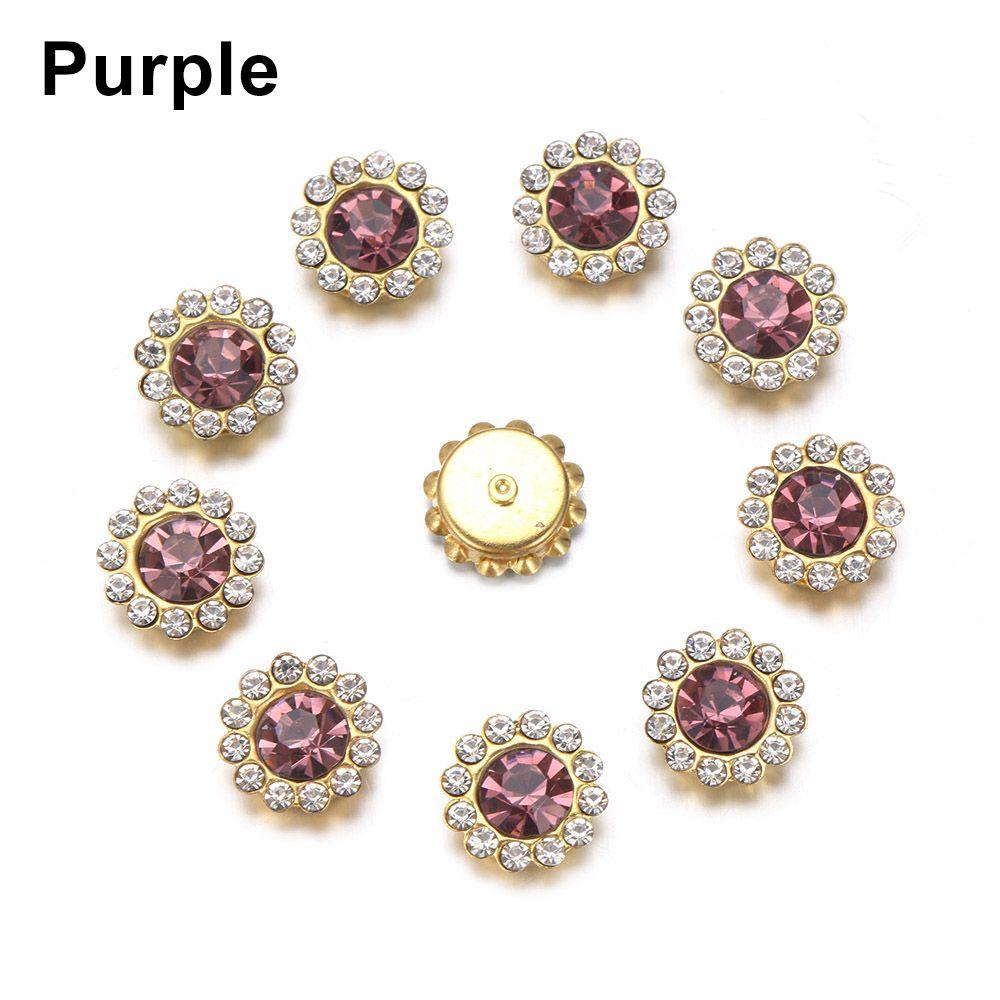 Apparel Sewing Sparkling Flower-shaped Clothes Decoration Rhinestone Buttons Crystal Glass Stone