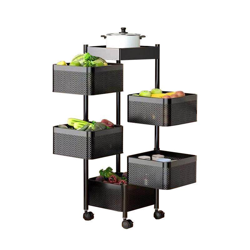 Rotating Multi-Layer Storage Rack for Fruits & Vegetables - No Installation Needed