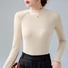 Autumn and Winter Women's Blouse Warm Long-sleeved Half-high Neck Bottoming Shirt