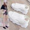 Summer New Muffin Bottom Knitted Cloth Surface Fish Mouth Women's Sandals Light Tide