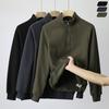 Men Fall Winter Sweatshirt Half Zipper Stand Collar Loose Solid Color Loose Long Sleeves
