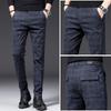 Autumn And Winter Men 'S Casual Pants Slim Fit Stretch Feet Men 'S Korean Style Trousers Plaid Plus Size Casual Long Pants