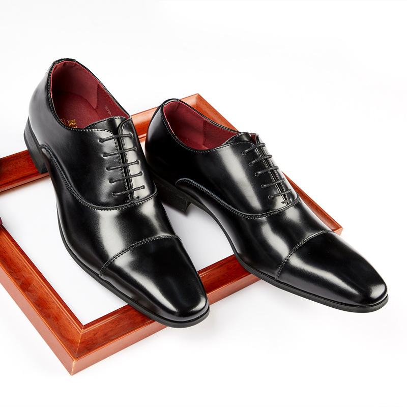 2024 Business New Fashion Men Dress Shoes Leather Men Wedding Oxford Shoes Lace-Up Office Suit Men's Casual Shoes Luxury Formal