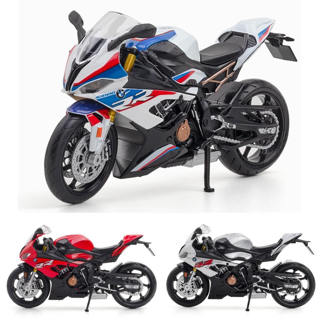 1/12 BMW S1000RR Motorcycle Toy RMZ City Diecast Metal Racing Model Super Sport Miniature Collection Gift For Boy Children