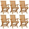 Day and Night - Day and Night Garden Chairs 6 Units Solid Teak Wood with Beige Cushions
