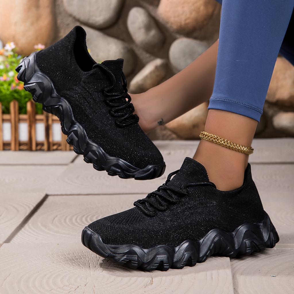Fashion Luxury Women's Shoes High Quality Summer Running Breathable Mesh Fabric Thick Sole Anti Slip Fashion Versatile Training Shoes