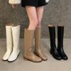 Vintage Boots 2025 Winter Women's Boots Thick Heel Medium Heel High Boots Plus Large Tube Circumference Fashion Boots