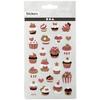 Glitter Stickers - Cupcakes - 1 To 2.4 Cm - 22 Pcs