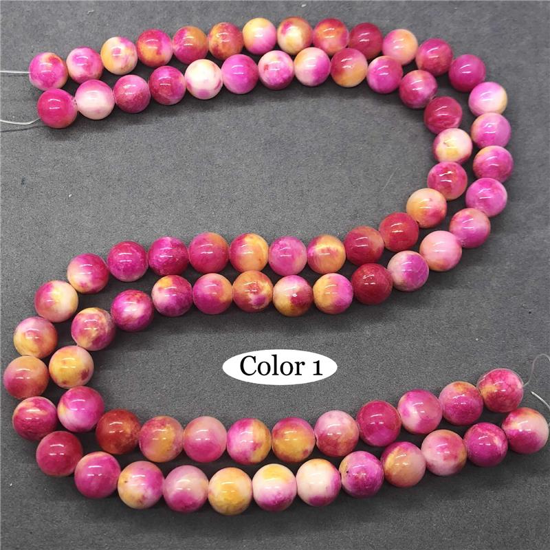 4-color Natural Persian Chalcedony Loose Beads DIY Bracelet Necklace Beads