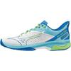 Tennis Shoes Wave Exceed TOUR 5 OC Artificial Grass Court Club Activities Lightweight Game Cm 2E Clay/Sand White/Blue/Lime 22.5