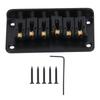 Hardtail Saddle Bridge 6 String 78mm Zinc Alloy Copper Electric Guitar Bridge for Replacement Black