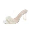 Fashion Transparent Crystal Slippers with High Heels5cm~9cm Fashion Sandals, Summer Beach Casual Thick High Heels Sandals, Women's Shoes