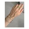 Gold Clamp Design Bracelet Rhodium Plated