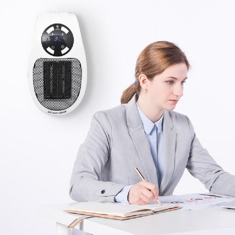 500W Winter Electric Heater Portable Heating Stove Mini Wall-Outlet Powerful Fast Heating Warm Heater Remote Control Electric Heater