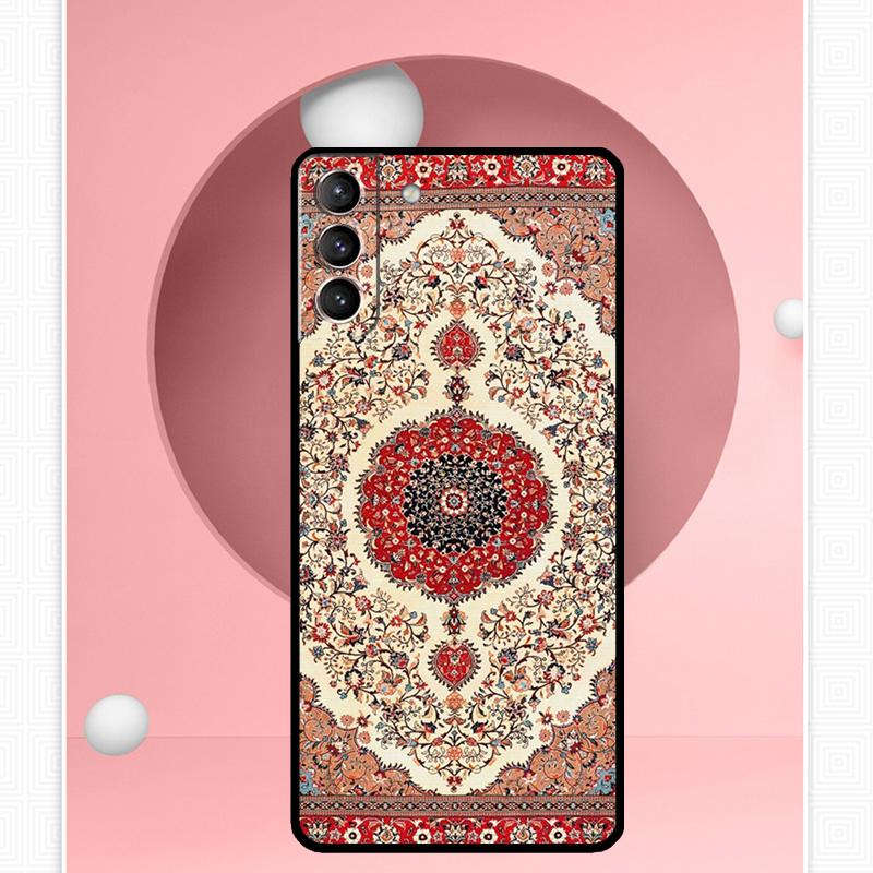 Persian Carpet Floral Pattern Cover For Samsung Galaxy S23 S24 Ultra S8 S9 S10 S22 Plus Note 10 20 Ultra S20 S21 FE Case