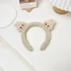 Explosive 2025 Rab Hair Hoop Ear Plush Headband Hair Accessories Cute Cartoon Rab Face Wash Press Hair Clip