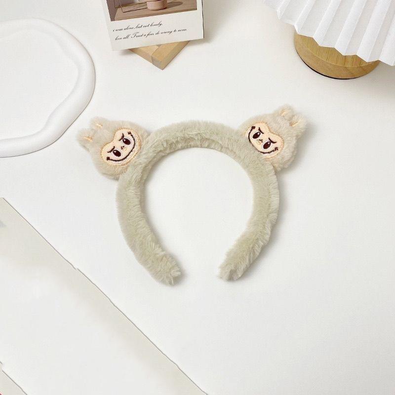 Explosive 2025 Rab Hair Hoop Ear Plush Headband Hair Accessories Cute Cartoon Rab Face Wash Press Hair Clip