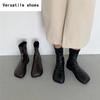 Autumn Women Slim Short Boots Fashion Back Zippers Flats Ankle Booties Comfort Soft Leather Female Shoes