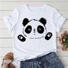 T Shirt Cute Women Panda Printing Harajuku Style Clothes Top Fashion Aesthetic T-Shirts Kawaii Simple Unisex Ladies Tees