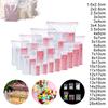 100Pcs Self Seal Clear Cellophane Bags Resealable Plastic Poly Bags Red Edge Zip Poly Bags for Photos Cards Jewelry Documents Bakery Cookies Candies