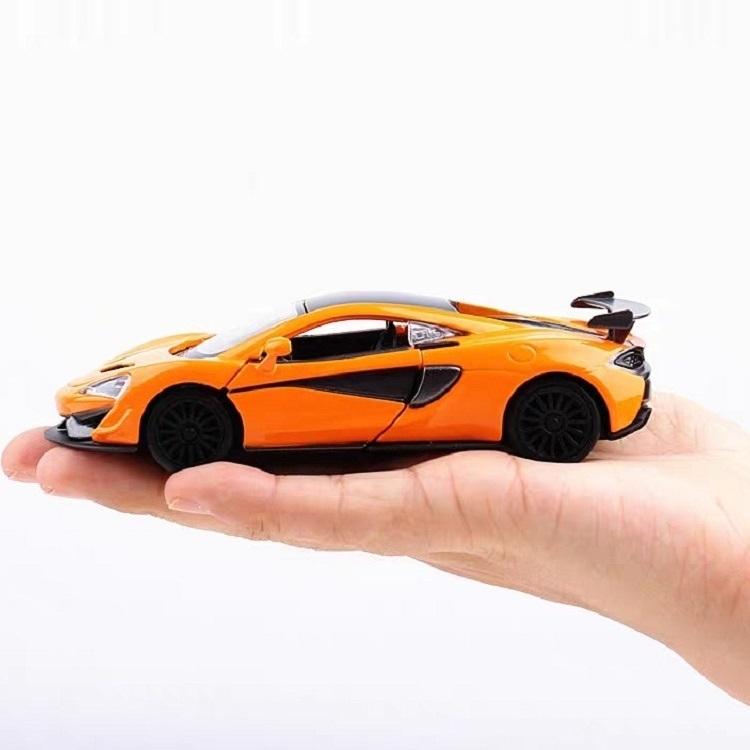 McLaren 600LT Supercar 5 Inch Metal Car Simulation Diecast & Toy Vehicles RMZ City 1:36 Alloy Model Pull Back Action